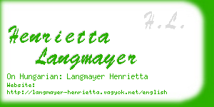 henrietta langmayer business card